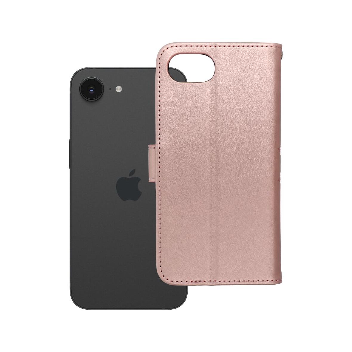 Etui z klapką na iPhone 16e (SE 4 2025) Mezzo Book mandala złoto-różowe
