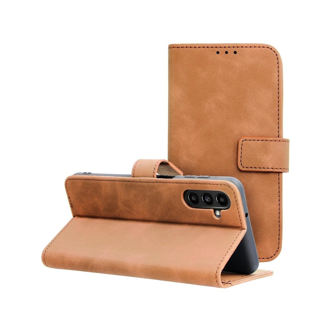 Etui z klapką na Samsung A13 5G / A04S Tender Book brązowe