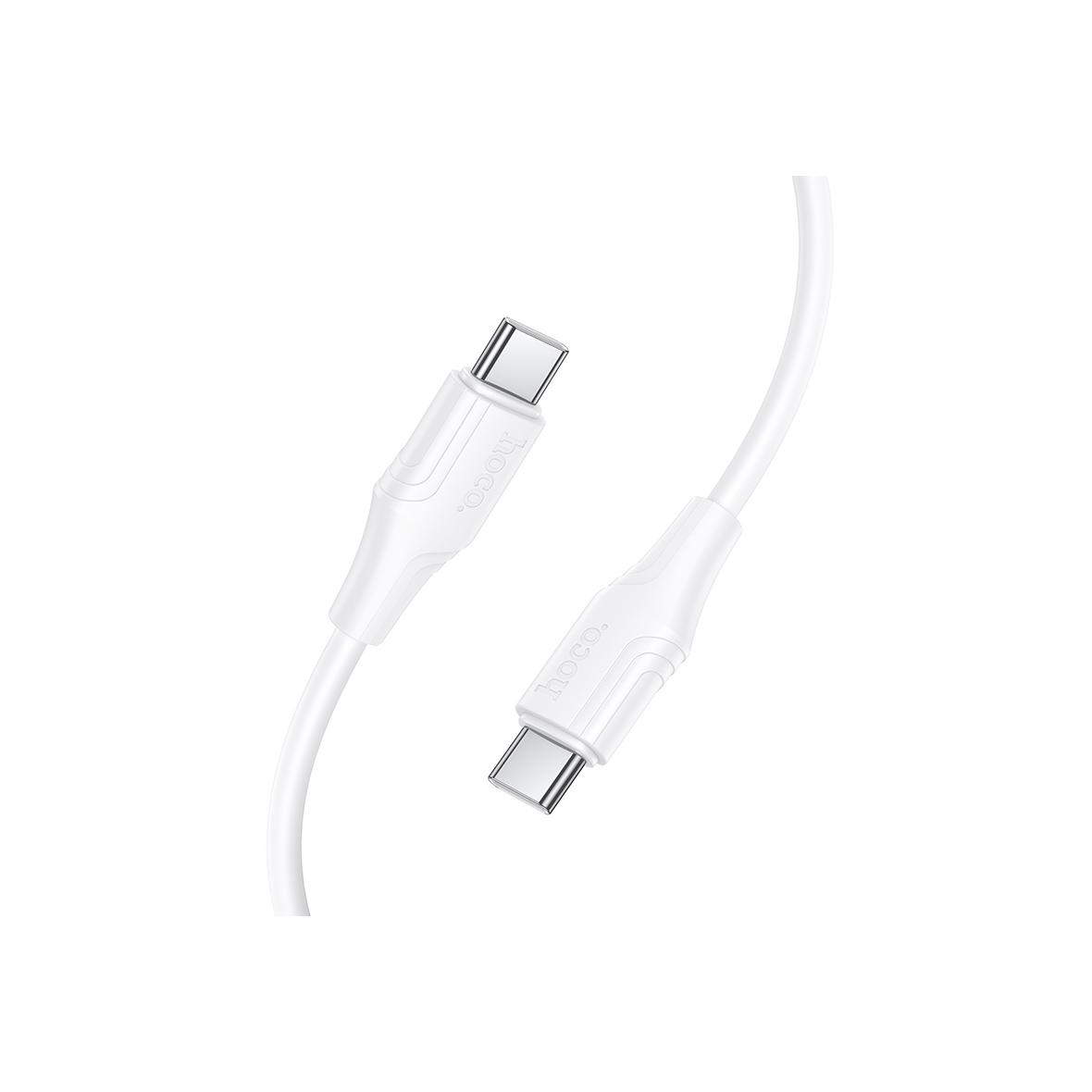 Kabel USB C do USB C Hoco 3A 60W silikonowy 1 m X124 biały