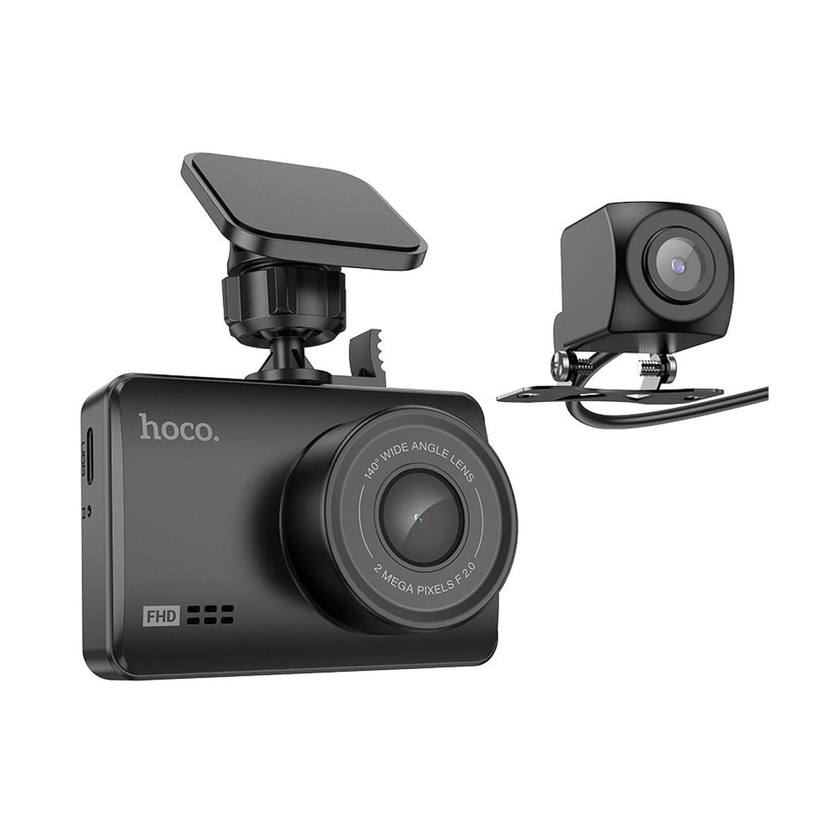 Kamera samochodowa Hoco z wyświetlaczem 2,45" 1080P/30fps + kamera tylna 720P/25fps DV3 czarna