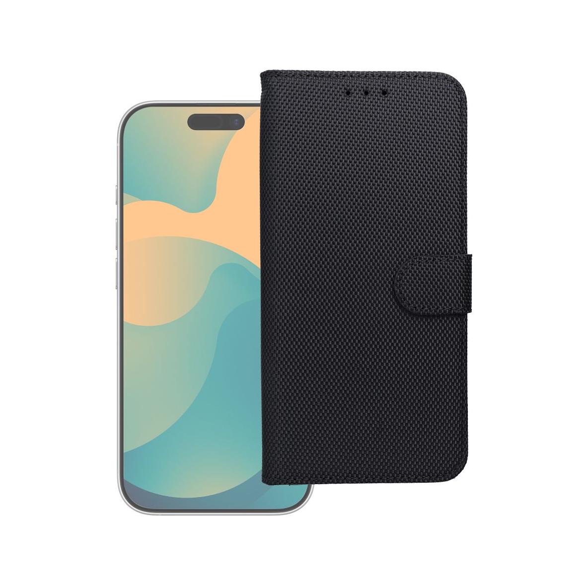 Etui z klapką na iPhone 17 PRO antykradzieżowe 4Card RFID tech fabric czarne