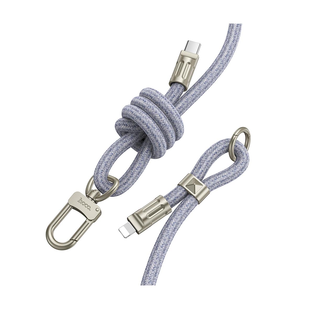 Kabel USB C do Lightning Hoco PD 20W w formie smyczki 1,8 m GH7 niebieski