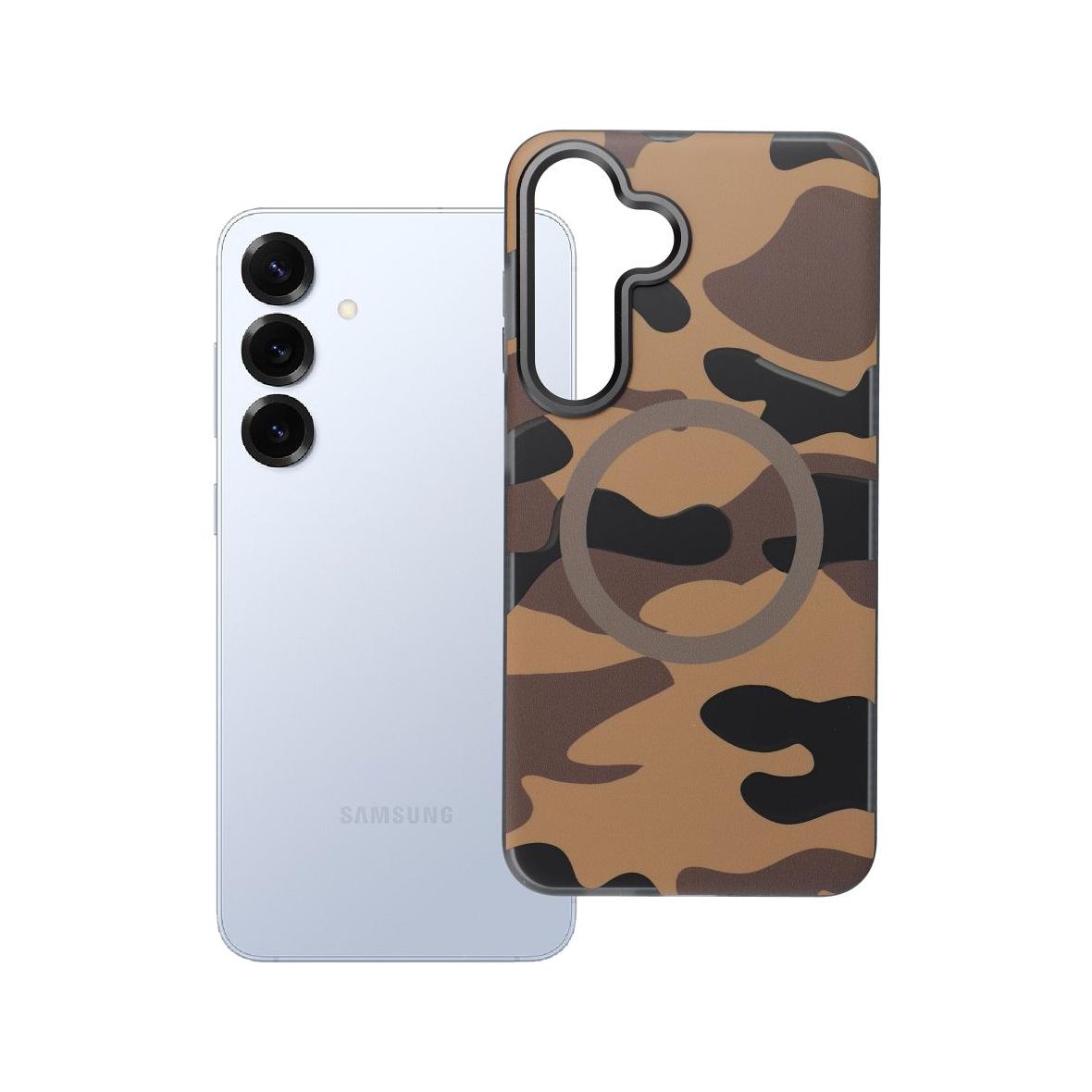 Etui na Samsung S25 PLUS Forcell F-Protect Levels Dual Layer 4D technology zgodny z MagSafe Military Drop-Test desert camo
