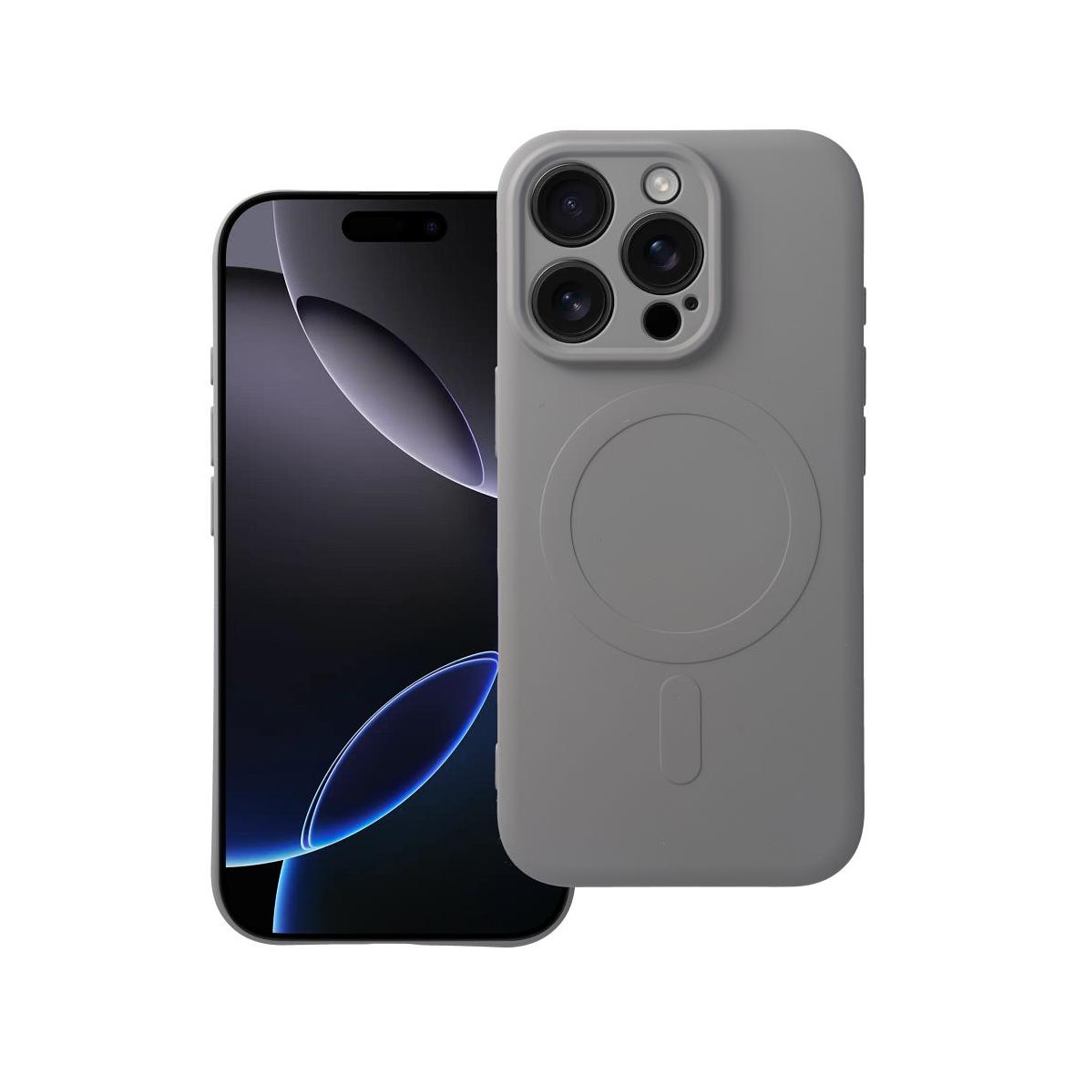 Futerał do iPhone 16 PRO Silicone Mag Cover zgodny z MagSafe tytanowy szary