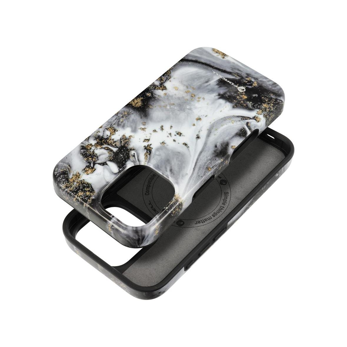 Etui na iPhone 16 Forcell F-Protect Mirage zgodny z MagSafe Military Drop-Test silver fog