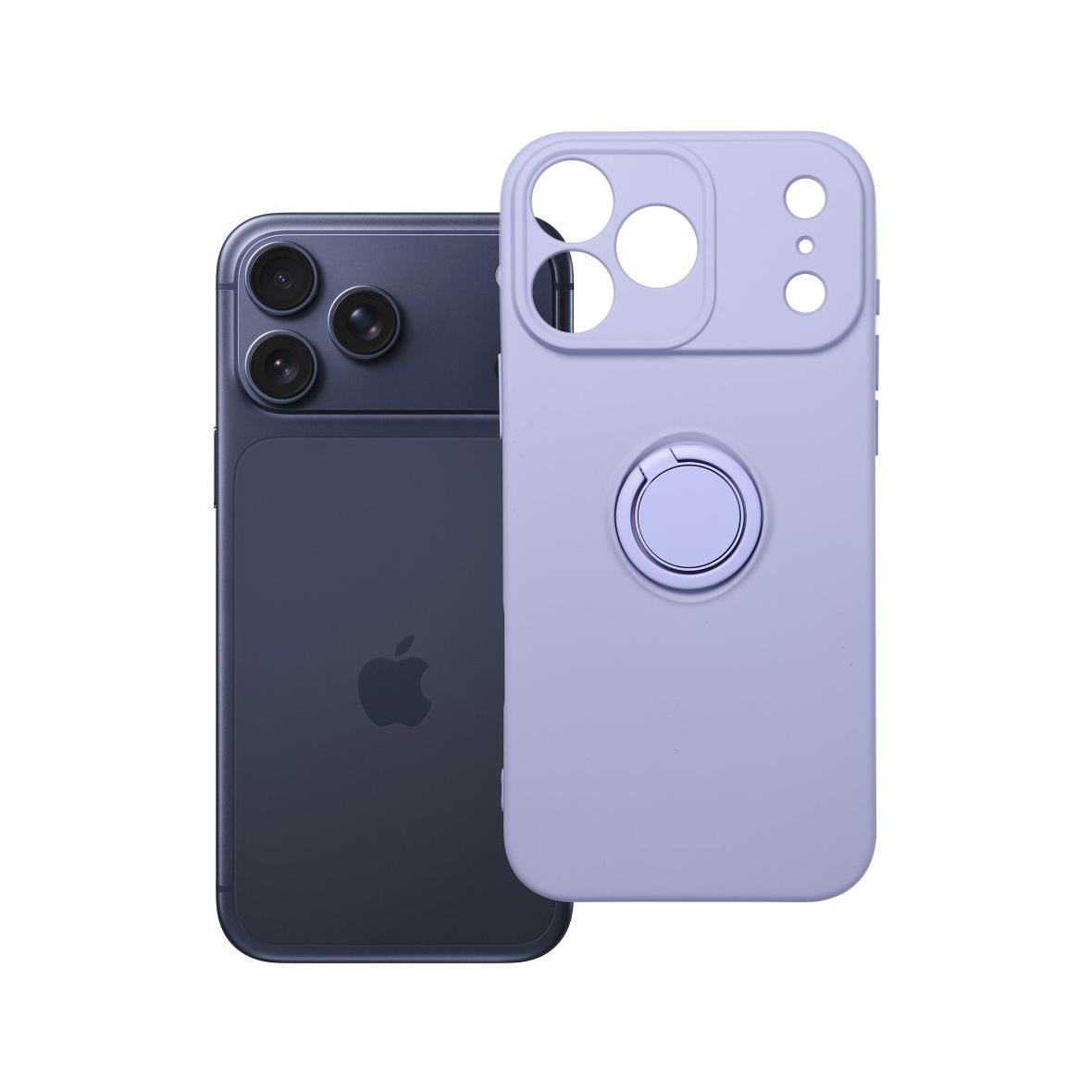 Futerał do iPhone 17 PRO MAX Silicone Ring fioletowy