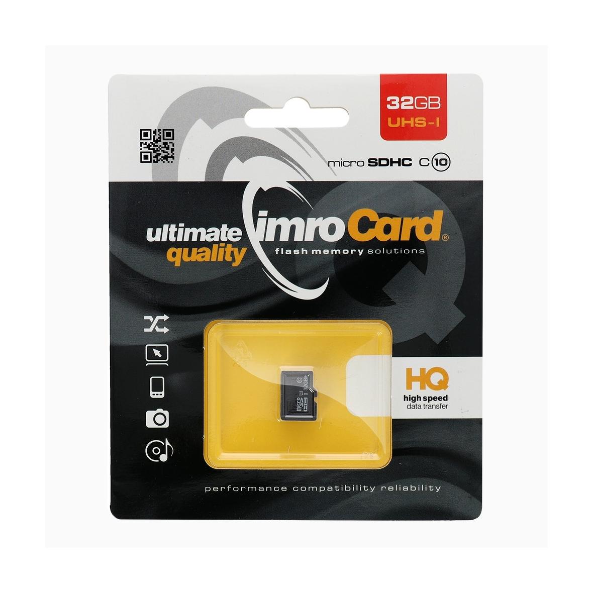IMRO karta pamięci microSD 32GB 100MB/s class 10 UHS I