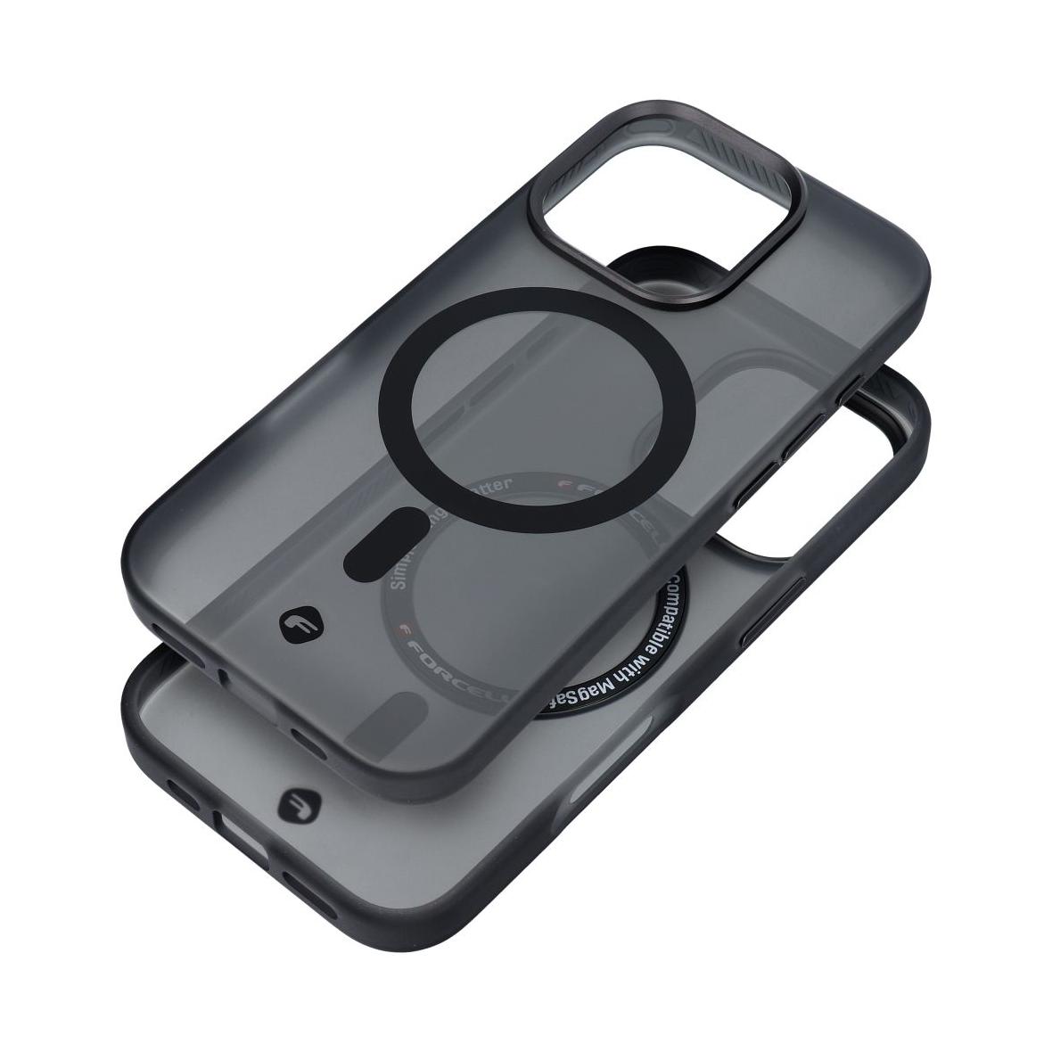 Etui na iPhone 16 PLUS Forcell F-Protect Levels Dual Layer 4D technology zgodny z MagSafe Military Drop-Test smoky black