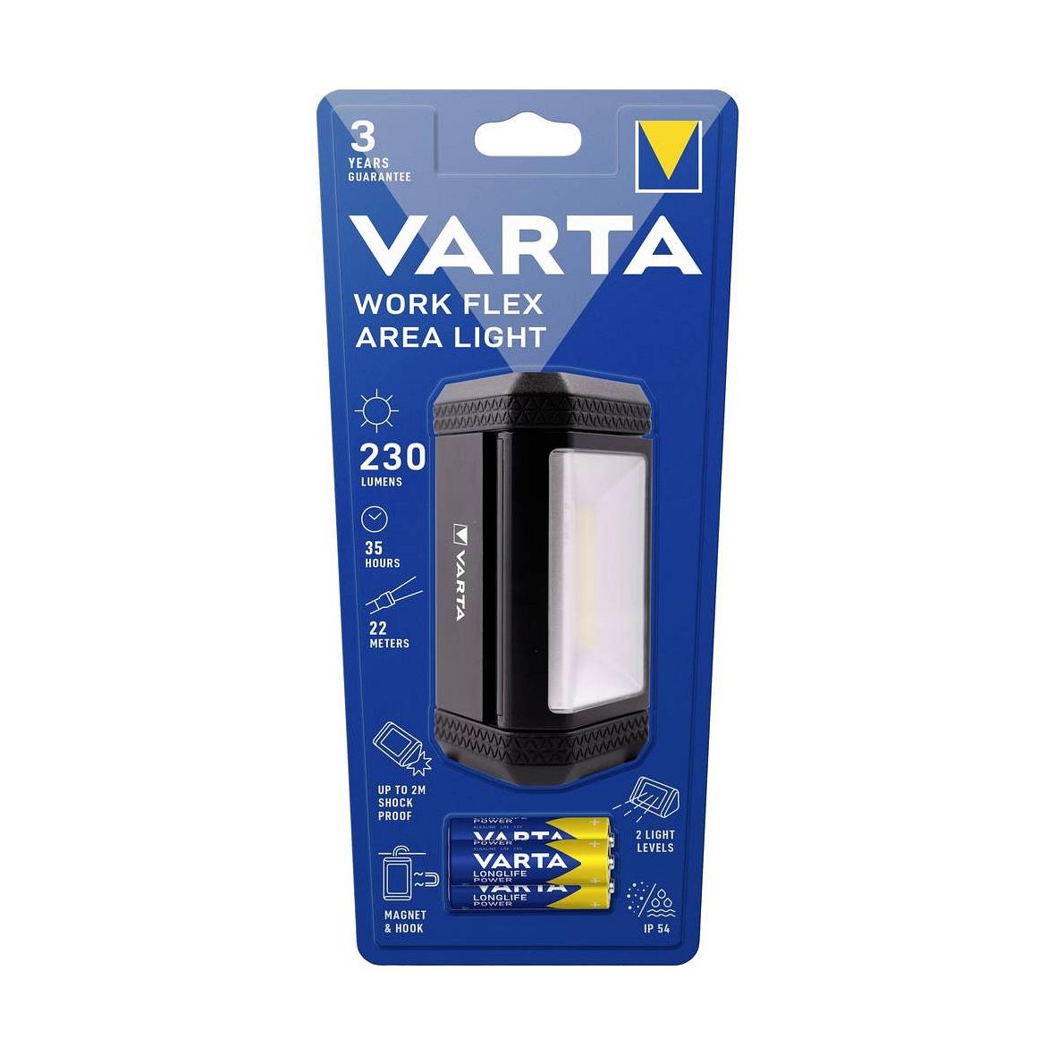 VARTA latarka LED Work flex area 17648 + 3 x baterie R6 (AA)