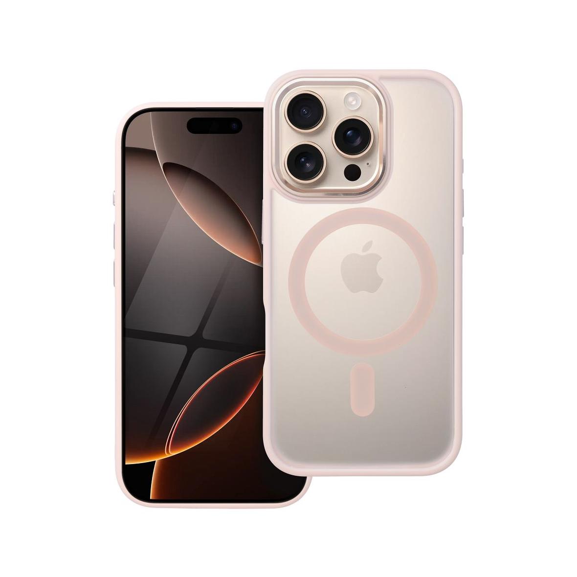 Futerał do iPhone 16 PRO Matte Mag Cover zgodny z MagSafe różowy