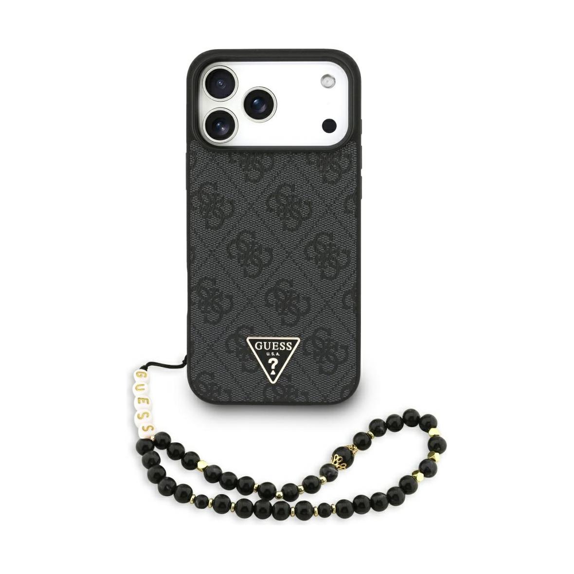 GUESS futerał do IPHONE 17 Pro Max kompatybilny z MagSafe GUHMP17XP4TSDPPSK (4G PU W/ Strap Triangle Logo) czarny
