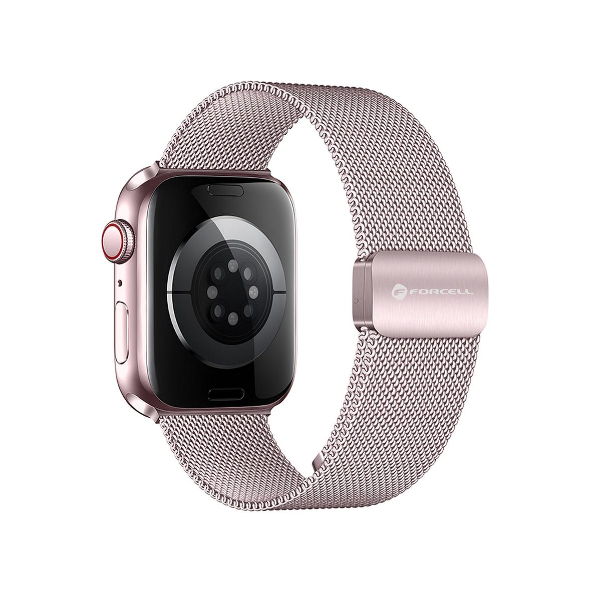 Pasek do Apple Watch Forcell F-Design FA14 magnetyczny stal 42 / 44 / 45 / 49 mm różowy