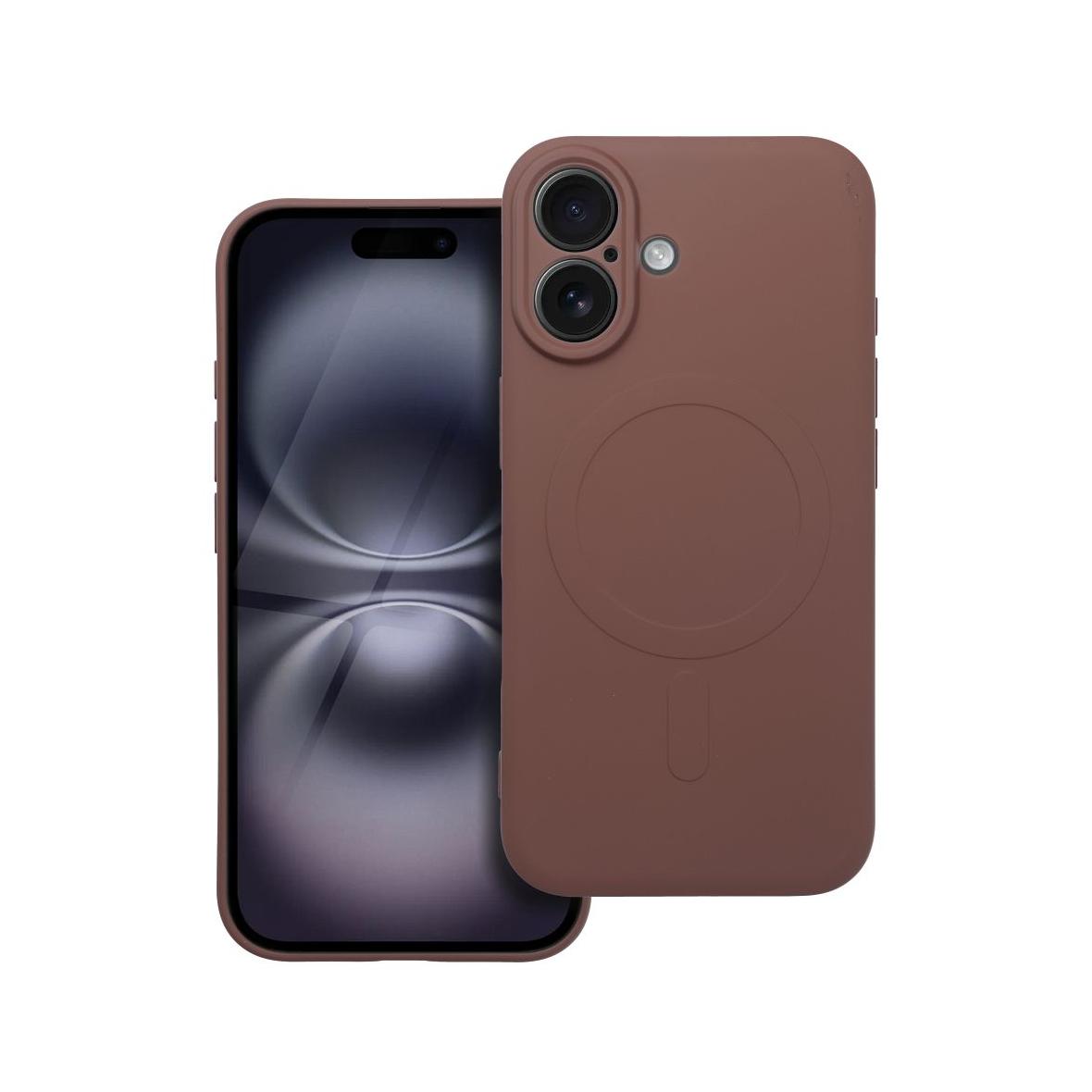 Futerał do iPhone 16 Silicone Mag Cover zgodny z MagSafe brązowy