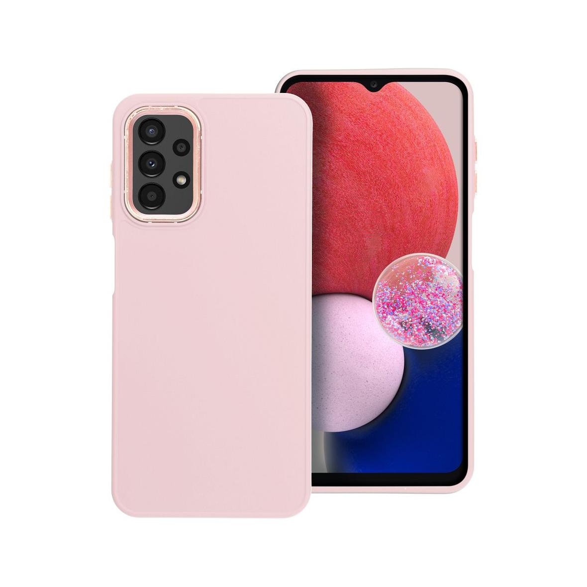 Futerał do Samsung A13 5G / A04S Frame pudrowy róż