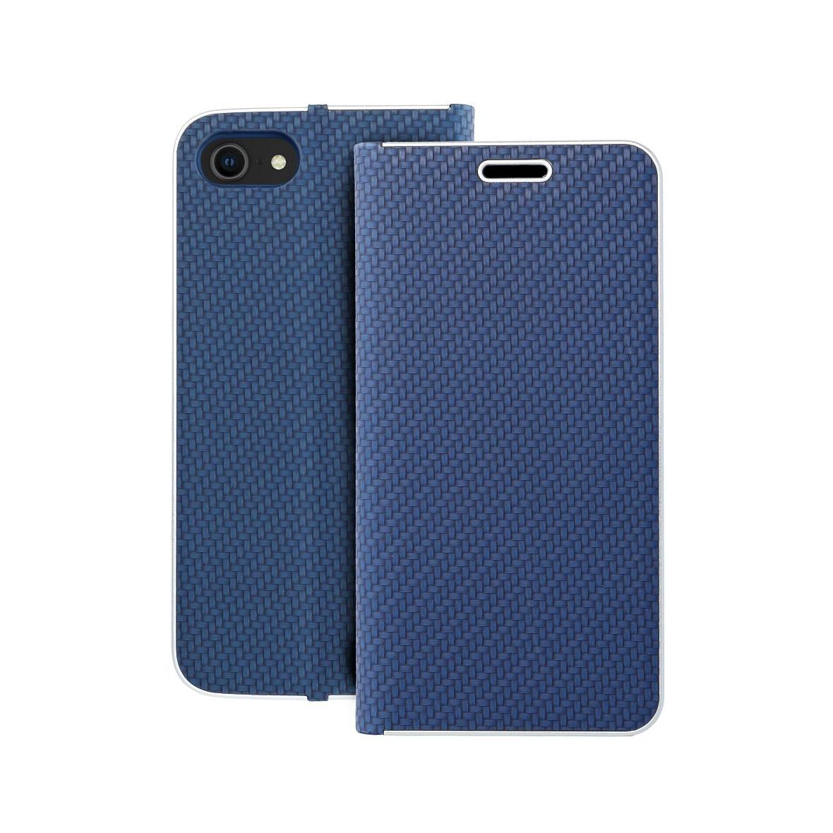Etui z klapką na iPhone 7 / 8 / SE 2020 / SE 2022 Luna Book Carbon niebieskie