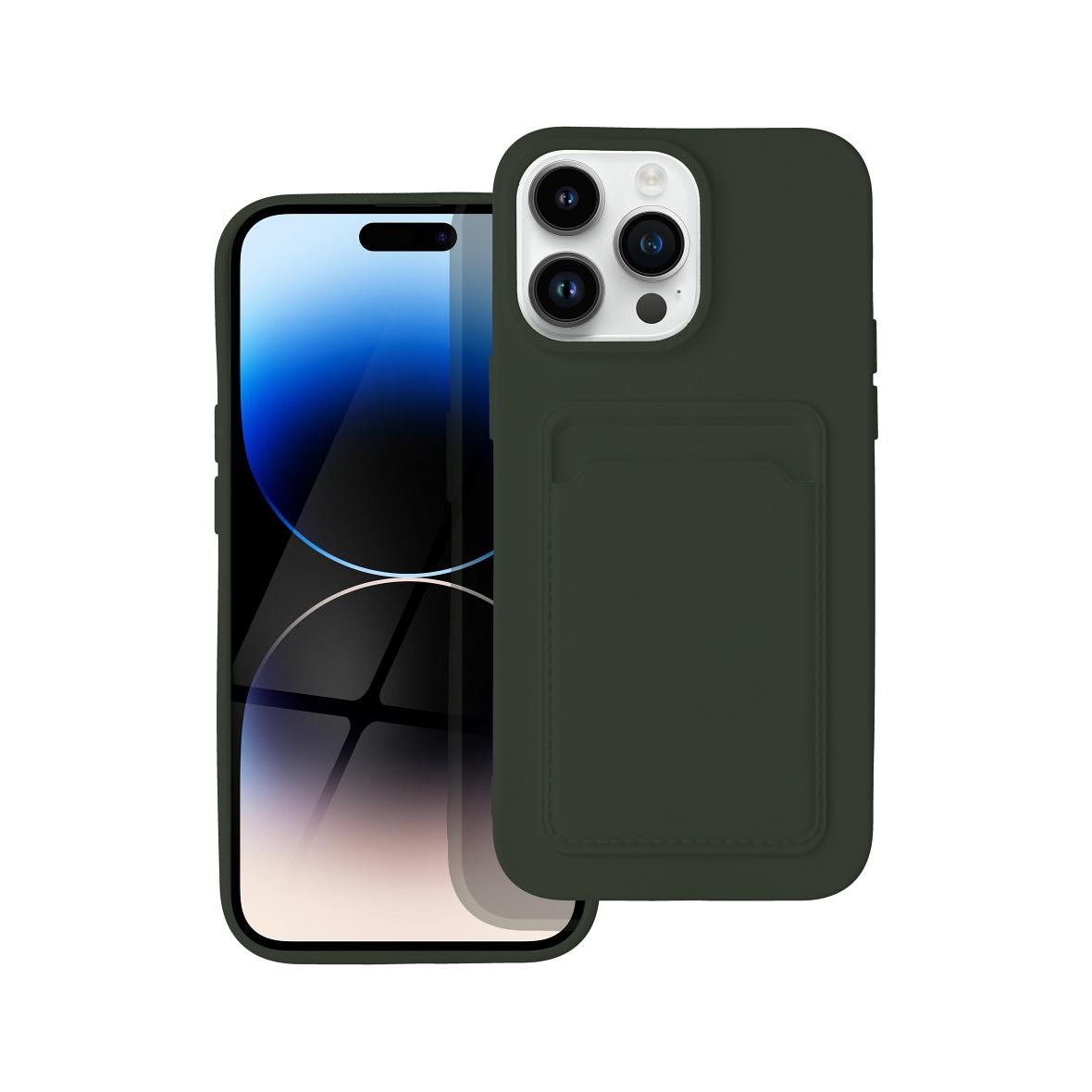 Futerał do iPhone 14 PRO MAX Card Case zielony