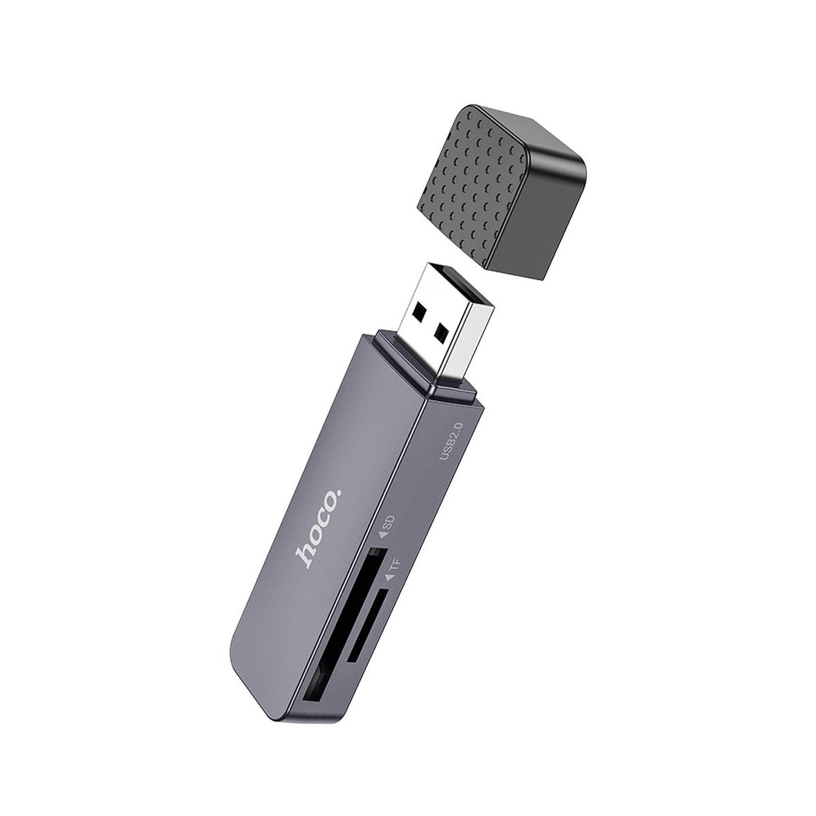 Czytnik kart SD / TF Hoco USB A 3.0 HB45 szary