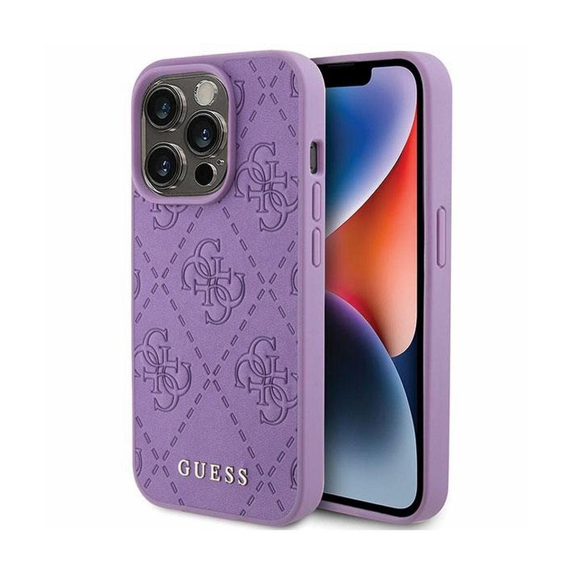GUESS futerał do IPHONE 15 Pro GUHCP15LP4EPMU (Quilted 4G Classic) jasny fiolet