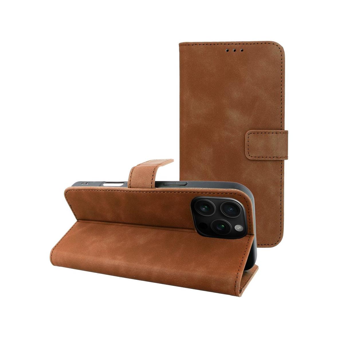 Etui z klapką na iPhone 16 PRO MAX Tender Book brązowe
