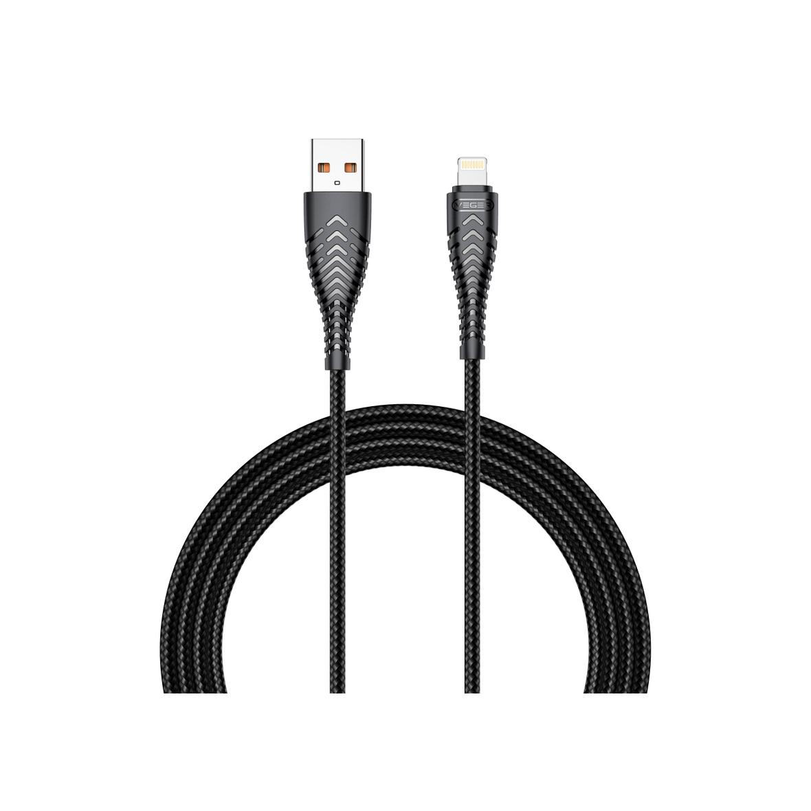 Kabel USB A do Lightning VEGER 2,4A V105 1,2 m czarny
