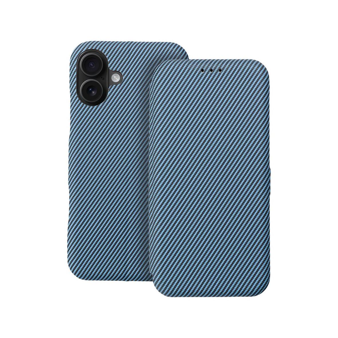 Etui z klapką na iPhone 16 PLUS Folio Side Magnet niebieskie