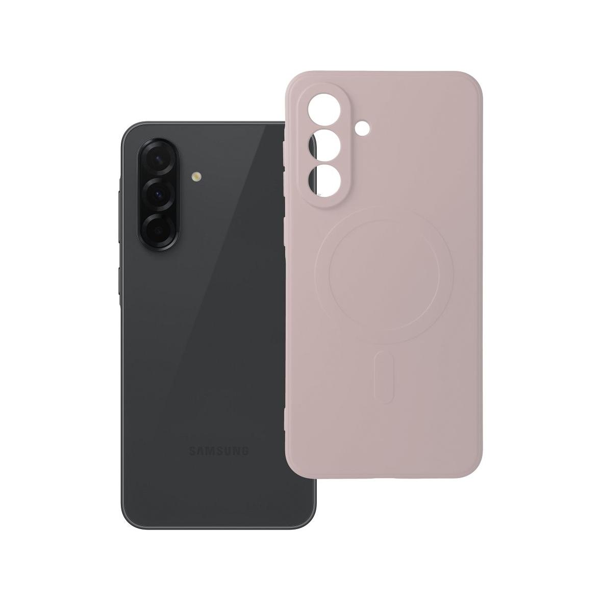 Futerał do Samsung A36 Silicone Mag Cover zgodny z MagSafe różowy