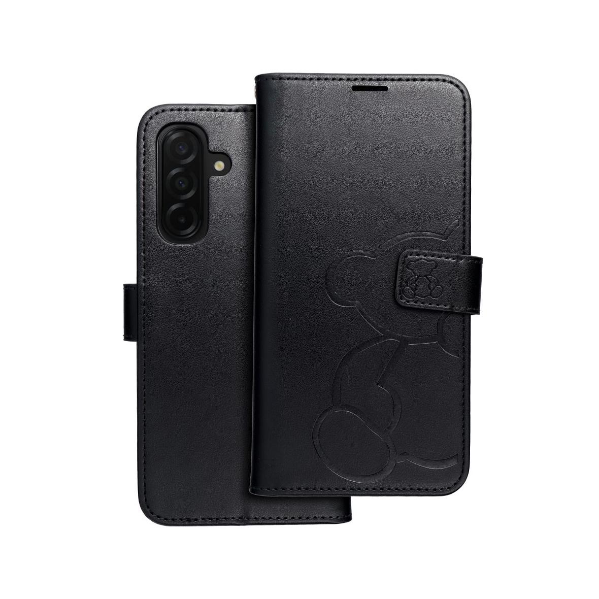 Etui z klapką na Samsung A26 5G Mezzo Book teddy bear czarne