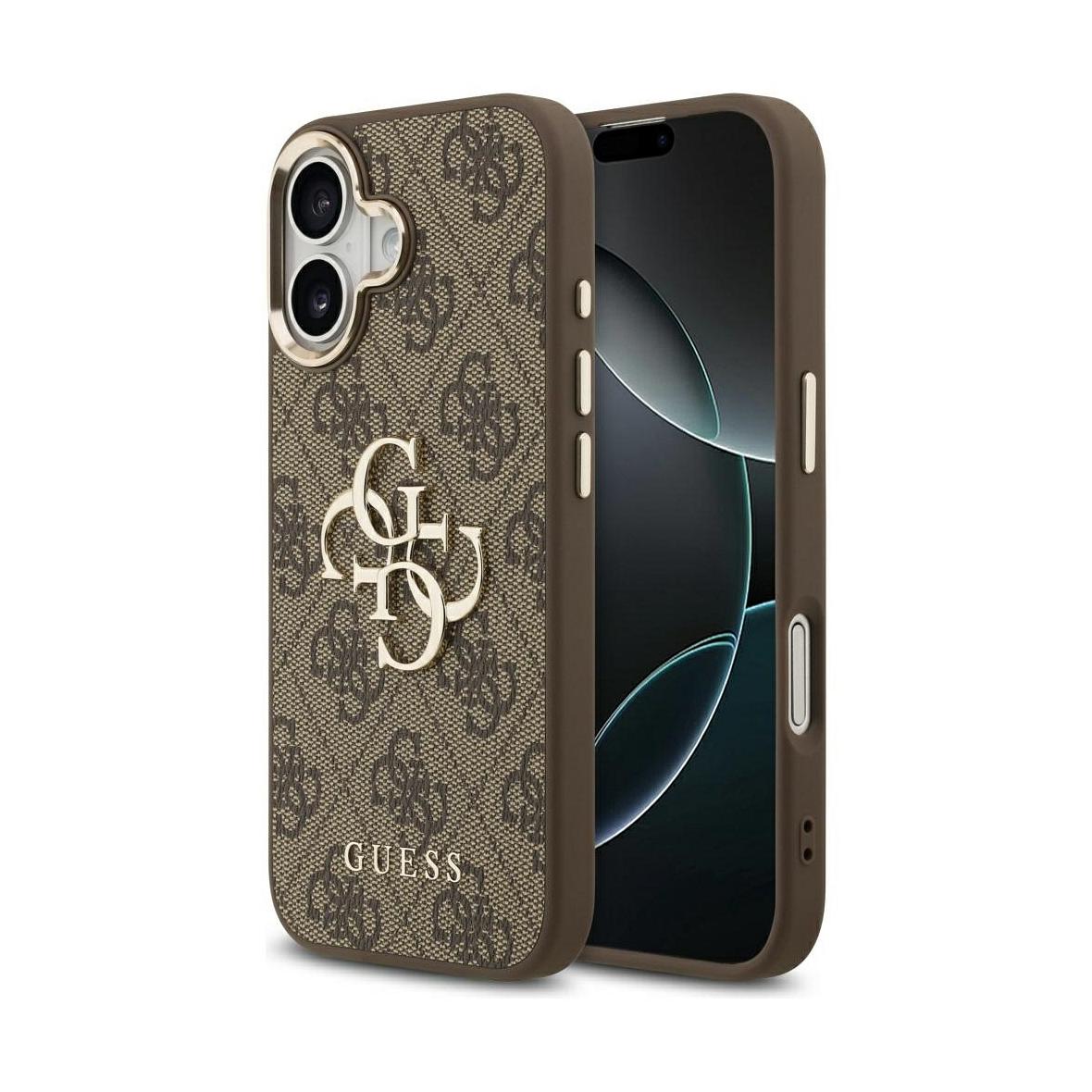 GUESS futerał do IPHONE 17 GUHCP17S4GMGCBR (PU W/ Big 4G Classic Logo) złoto brązowy