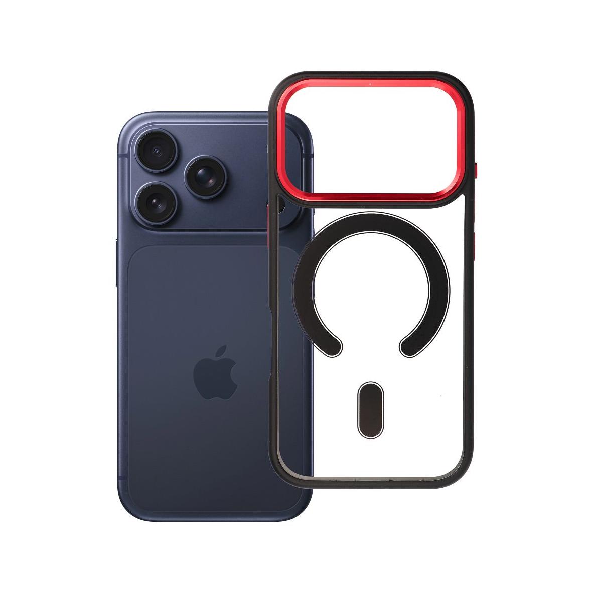 Futerał do iPhone 17 PRO Color Edge Mag Cover zgodny z MagSafe czarno czerwony