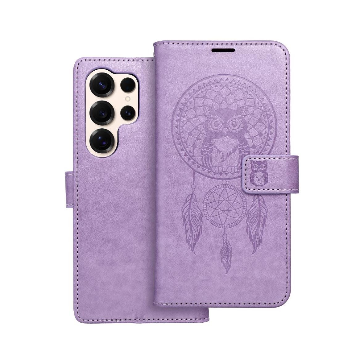 Etui z klapką na Samsung S25 ULTRA Mezzo Book łapacz snów fioletowe