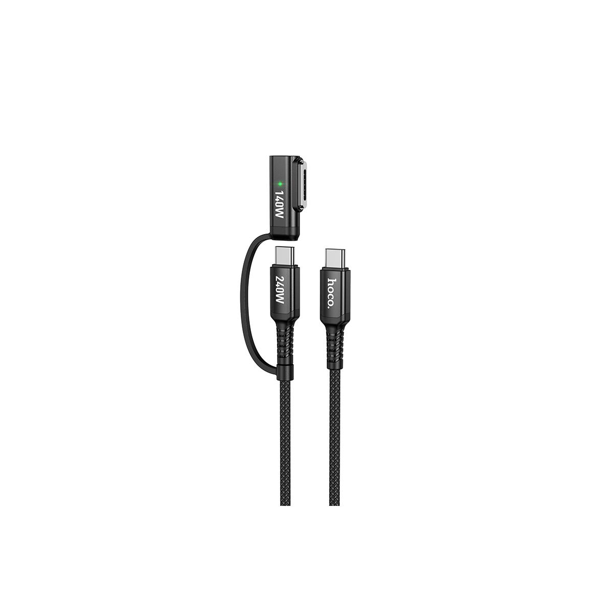 Kabel 2w1 USB C do USB C / Mag3 Hoco 240W 1,8 m U142 czarny