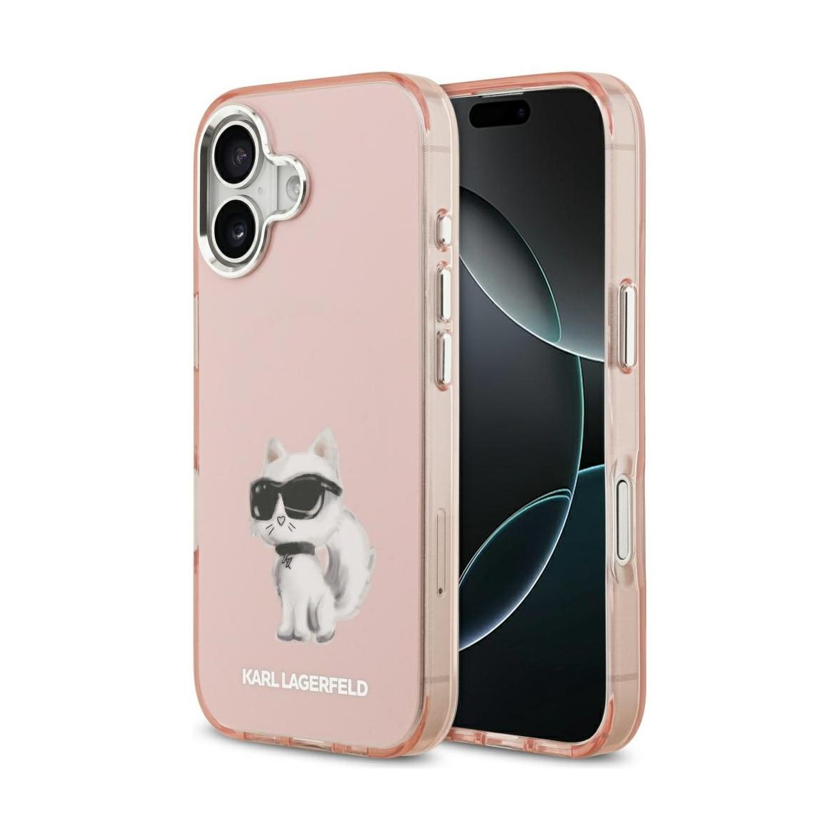 KARL LAGERFELD futerał do IPHONE 17 kompatybilny z MagSafe KLHMP17SHMCHAQOP (IML Aquarelle Choupette & Logo) różowy
