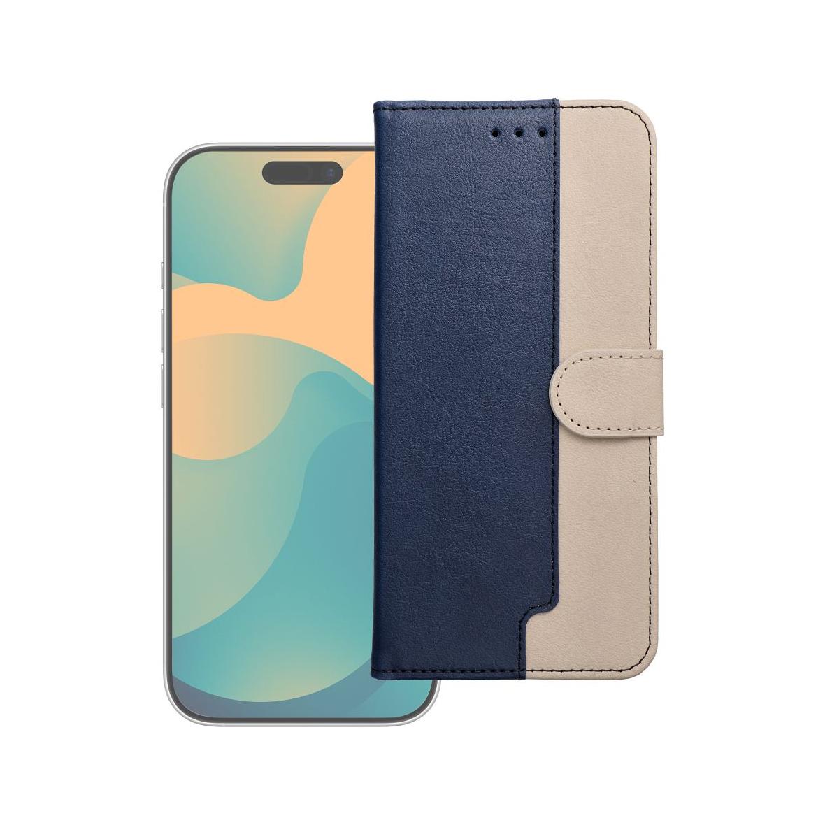 Etui z klapką na Samsung S26 PLUS Split Book granatowo-kremowe