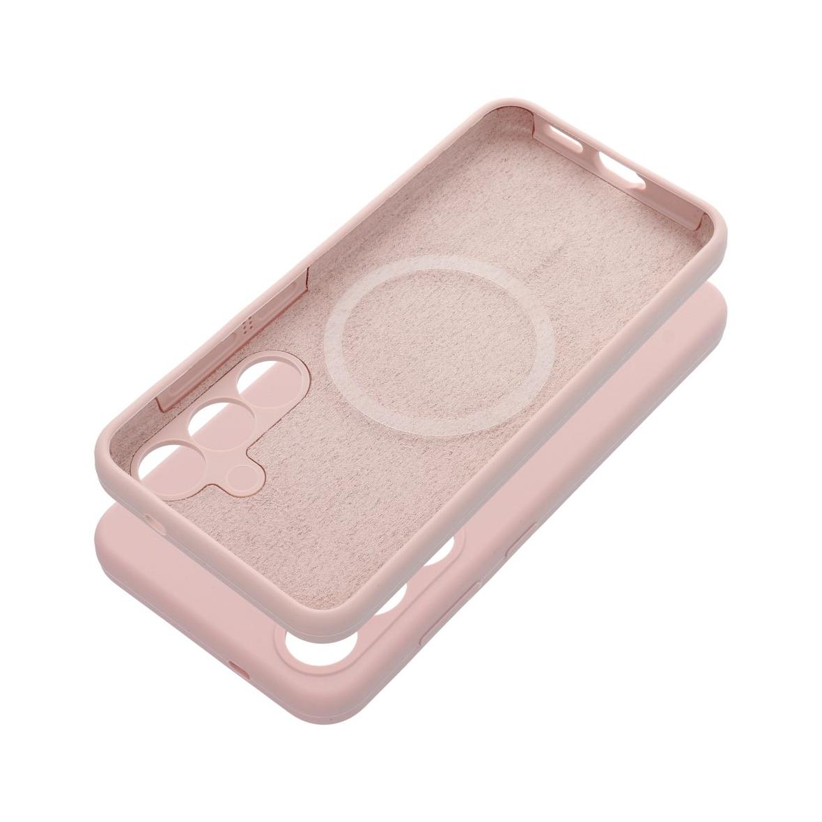 Futerał do Samsung S25 PLUS Silicone 2mm zgodny z MagSafe pudrowy róż