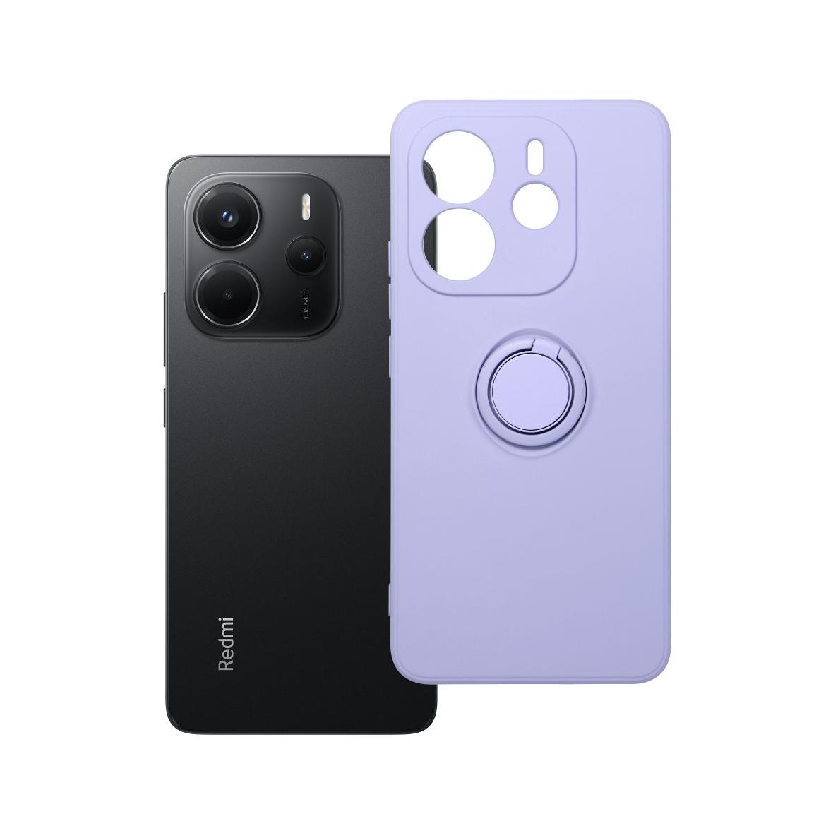 Futerał do Xiaomi Redmi Note 14 4G (GLOBAL - 164,84mm x 78,15mm x 8,16mm) Silicone Ring fioletowy