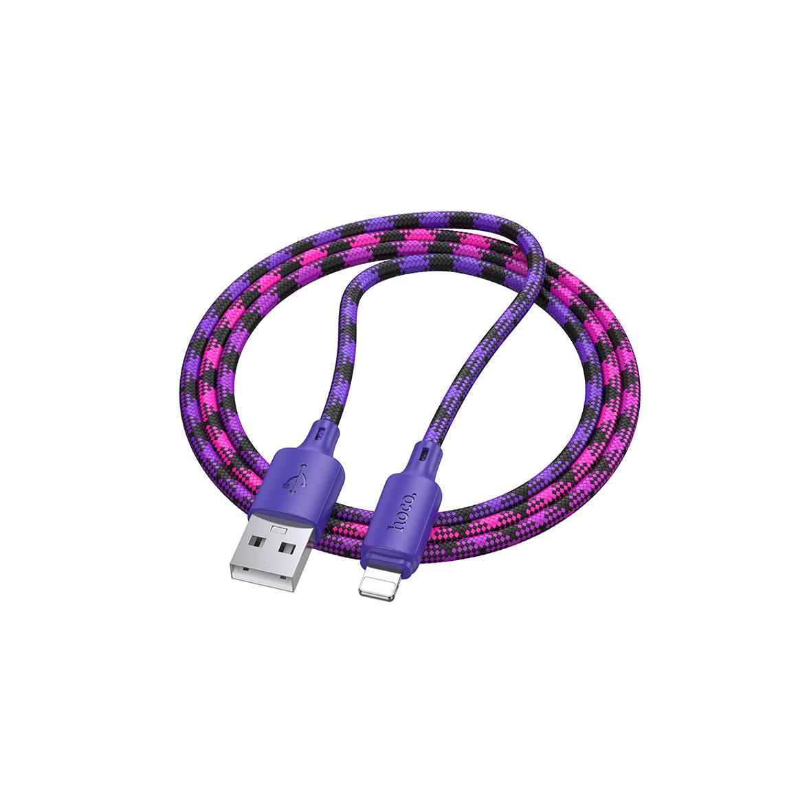 Kabel USB A do Lightning Hoco 2,4A 1 m X116 gradient fioletowy