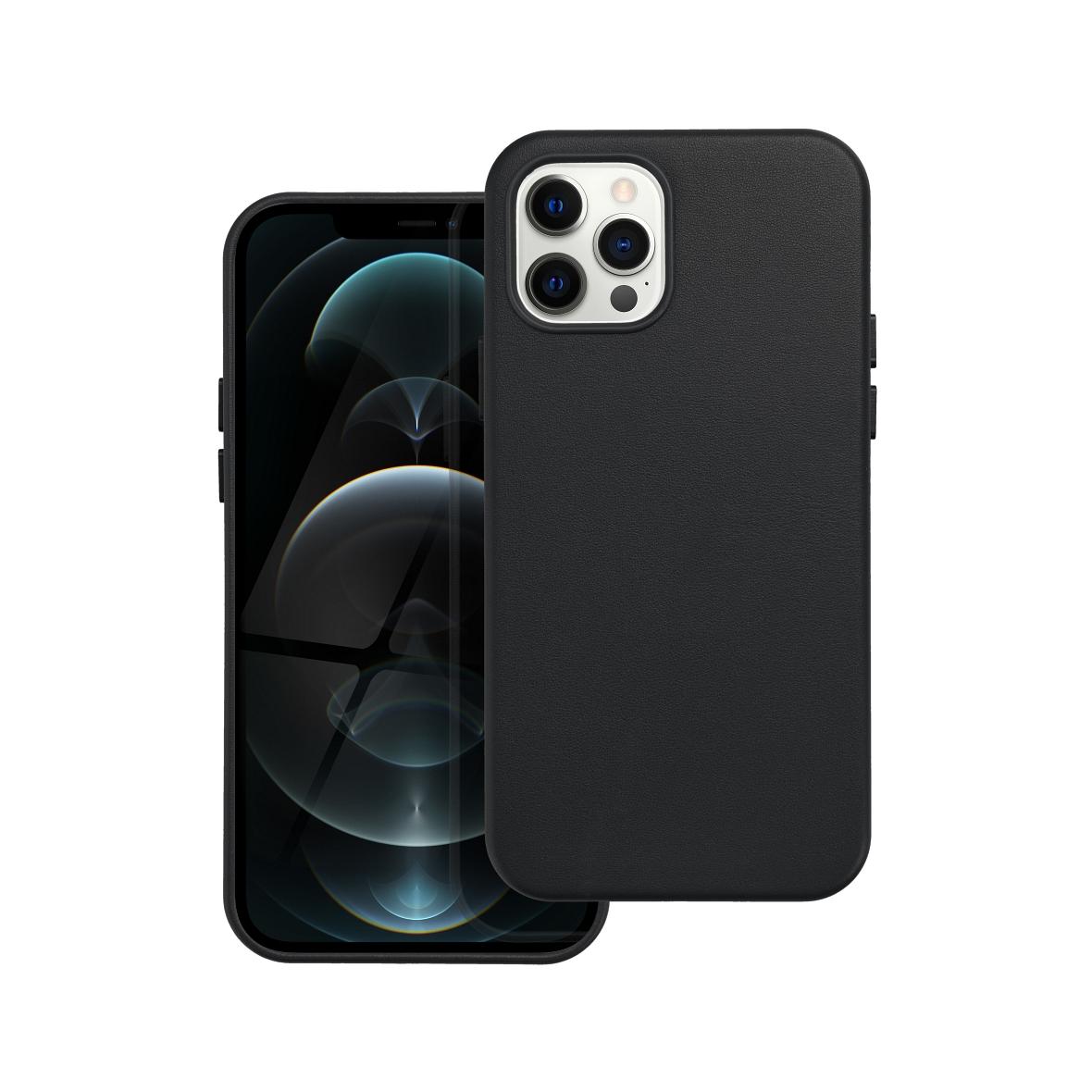 Futerał LEATHER MAG COVER kompatybilny z MagSafe do IPHONE 12 Pro czarny