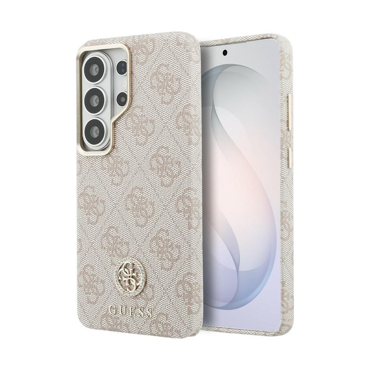 GUESS futerał do SAMSUNG S26 Ultra GUHMS26LP4GRMDEP (4G Rhinestone Round Logo MagSafe) różowy