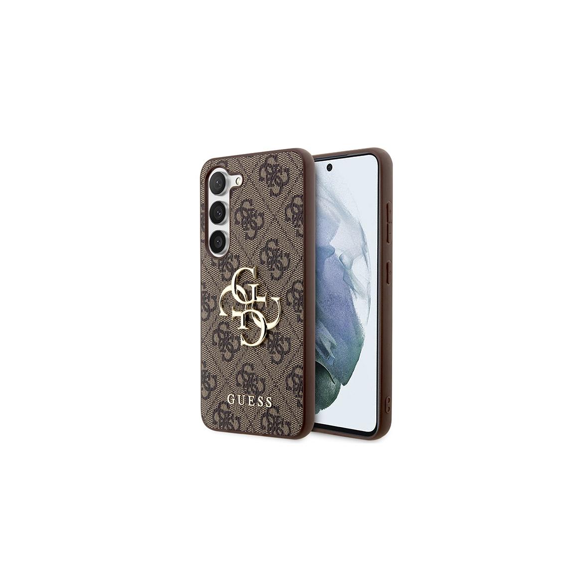GUESS futerał do SAMSUNG S24 GUHCS24S4GMGBR (Leather 4G Metal Logo) brązowy