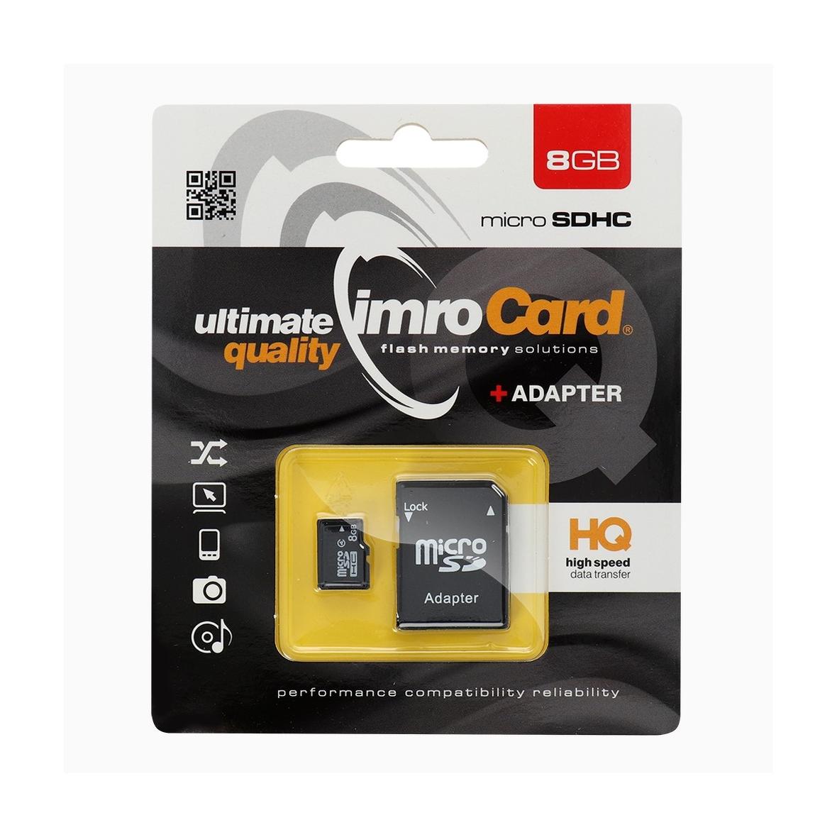IMRO karta pamięci microSD 8GB z adapterem SD