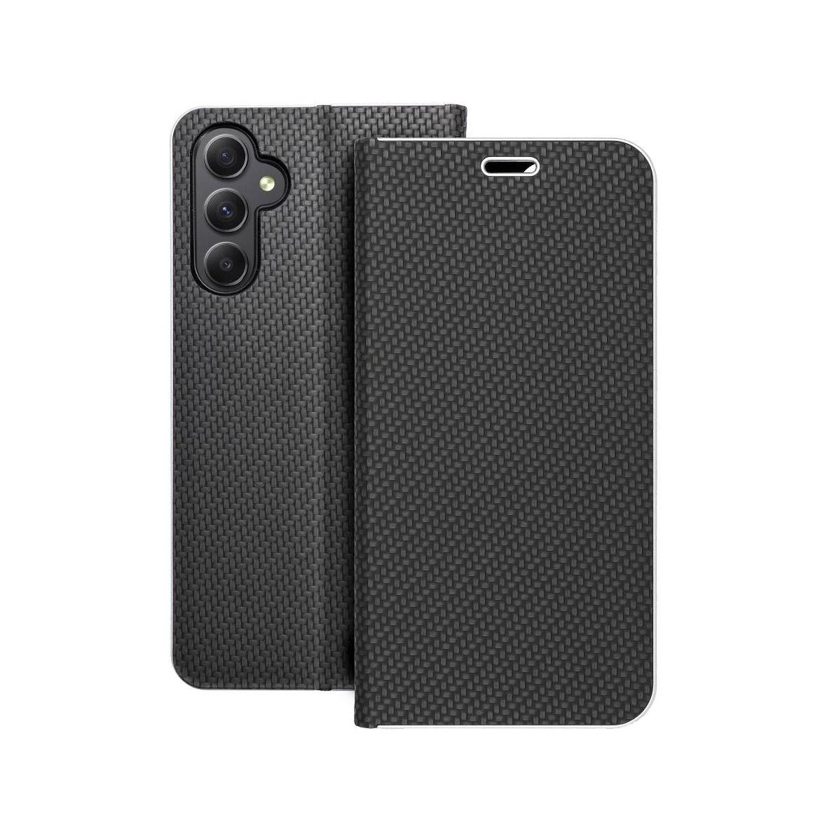 Etui z klapką na Samsung A34 5G Luna Book Carbon czarne