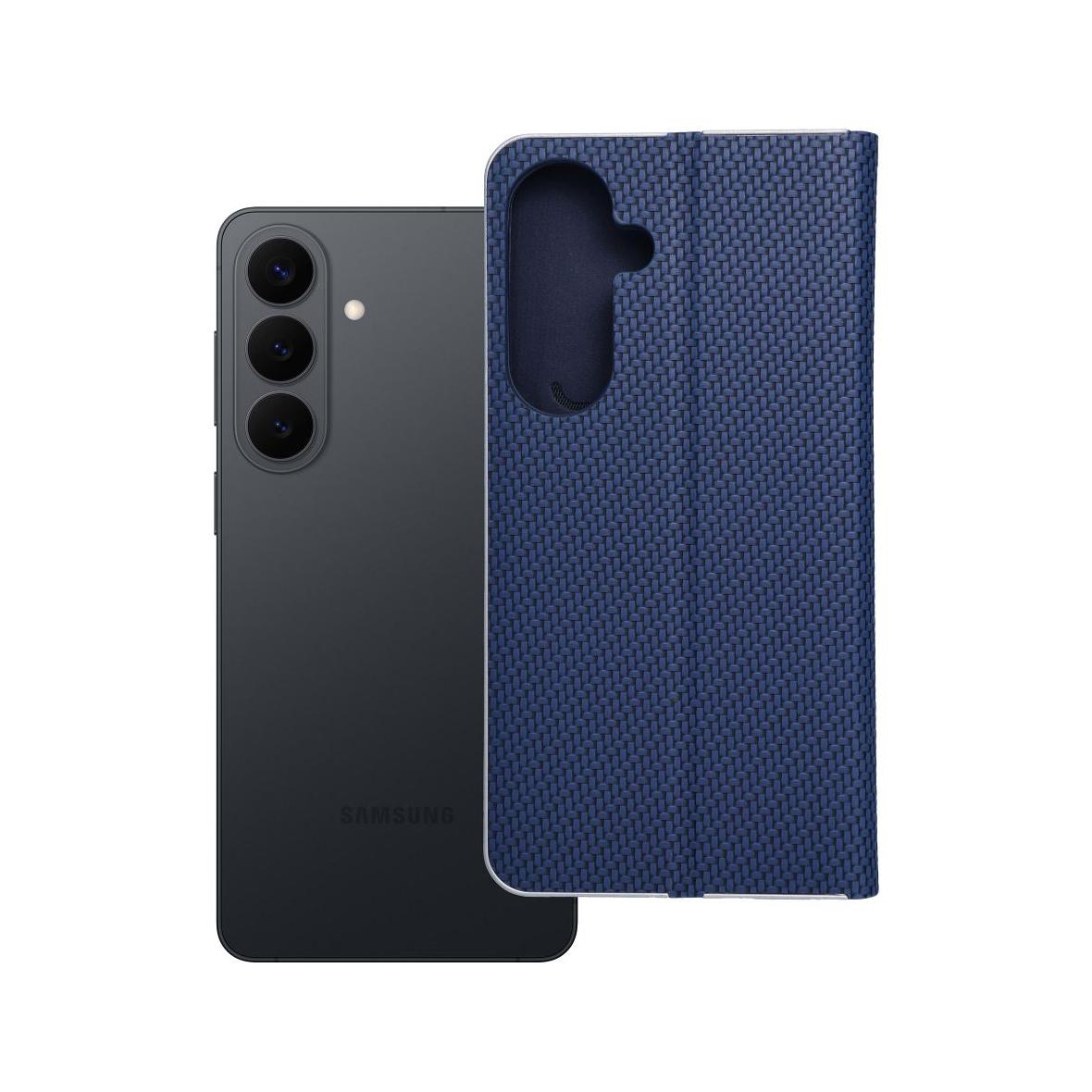 Etui z klapką na Samsung S26 PLUS Luna Book Carbon niebieskie