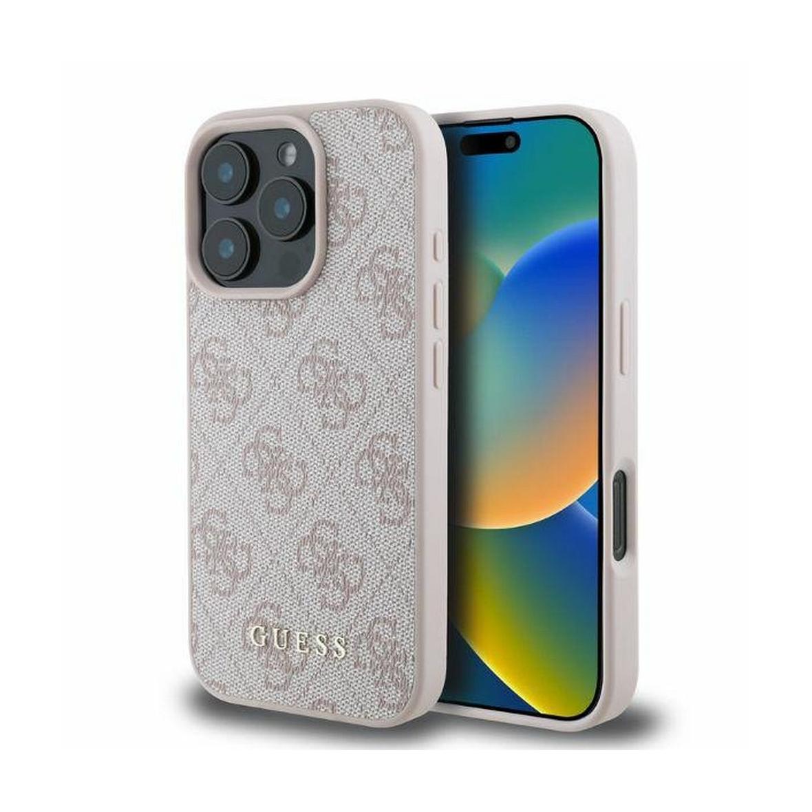 GUESS futerał do IPHONE 16 Pro Max GUHCP16XG4GFPI (PU 4G Classic) różowy