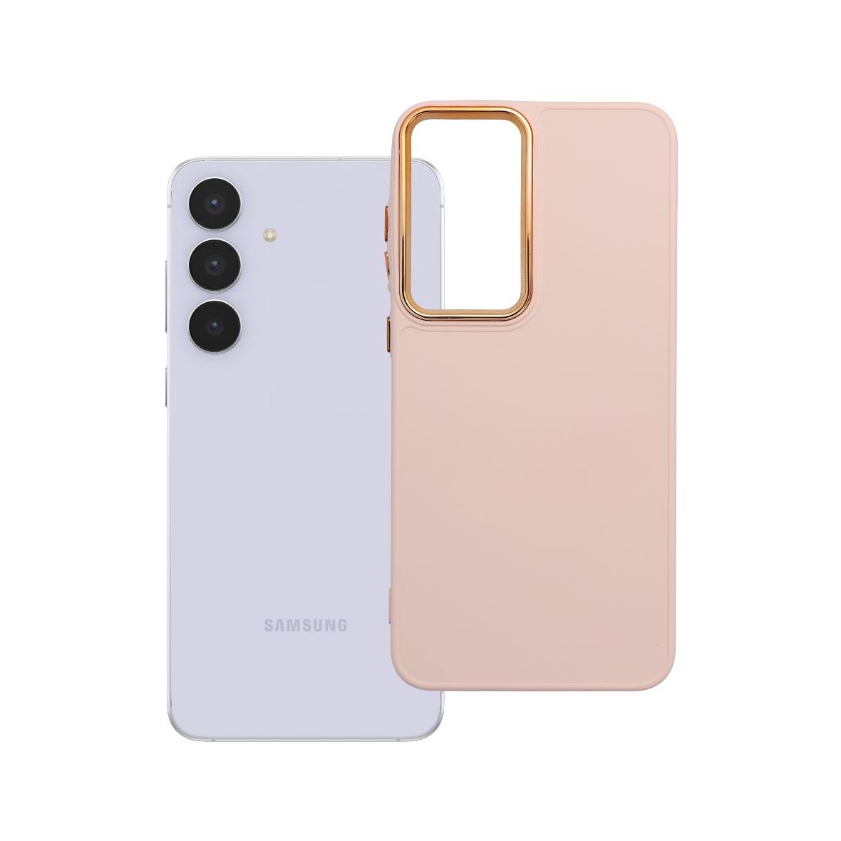 Futerał do Samsung S25 FE Frame pudrowy róż