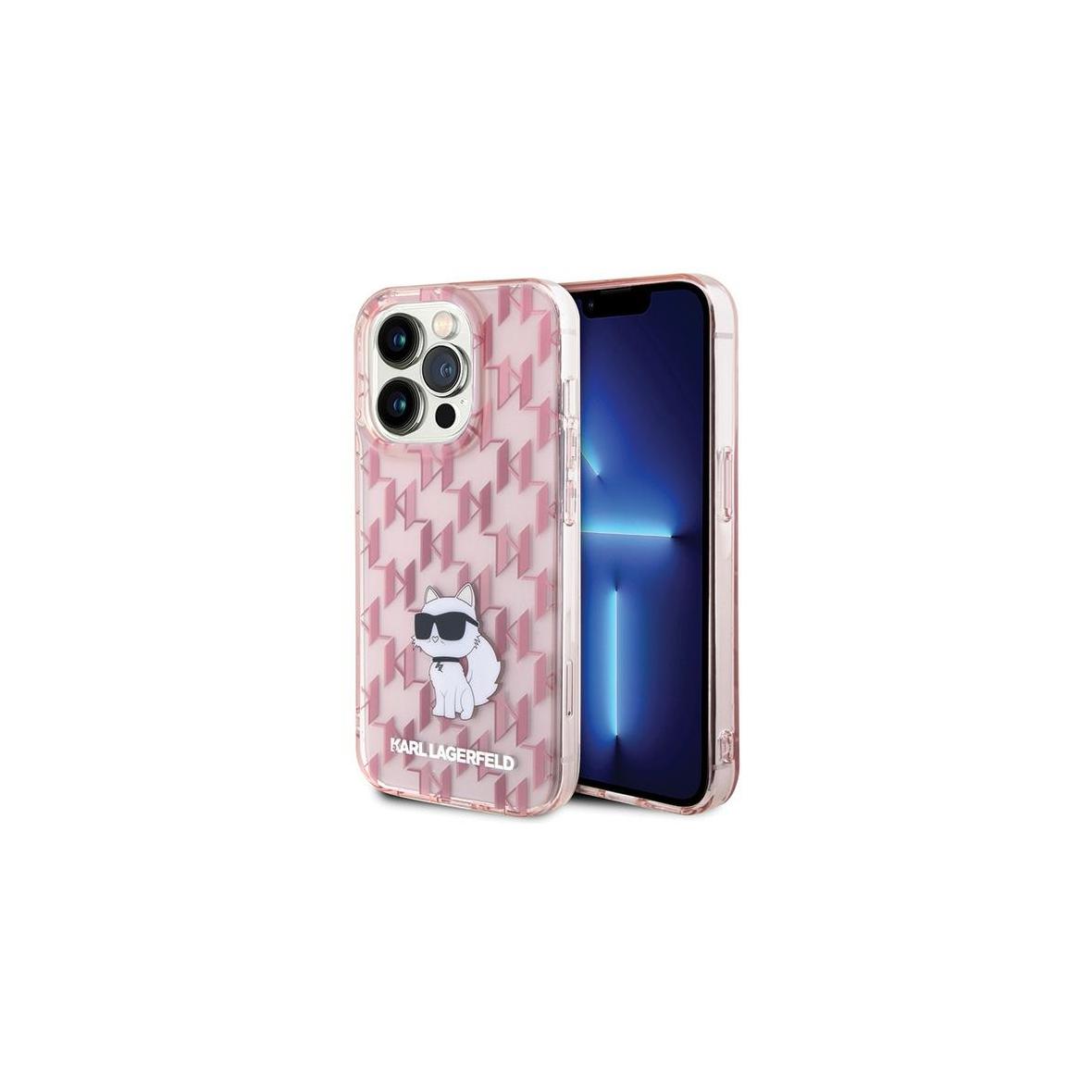 KARL LAGERFELD futerał do IPHONE 15 Pro Max KLHCP15XHNCMKLP (Monogram) różowy