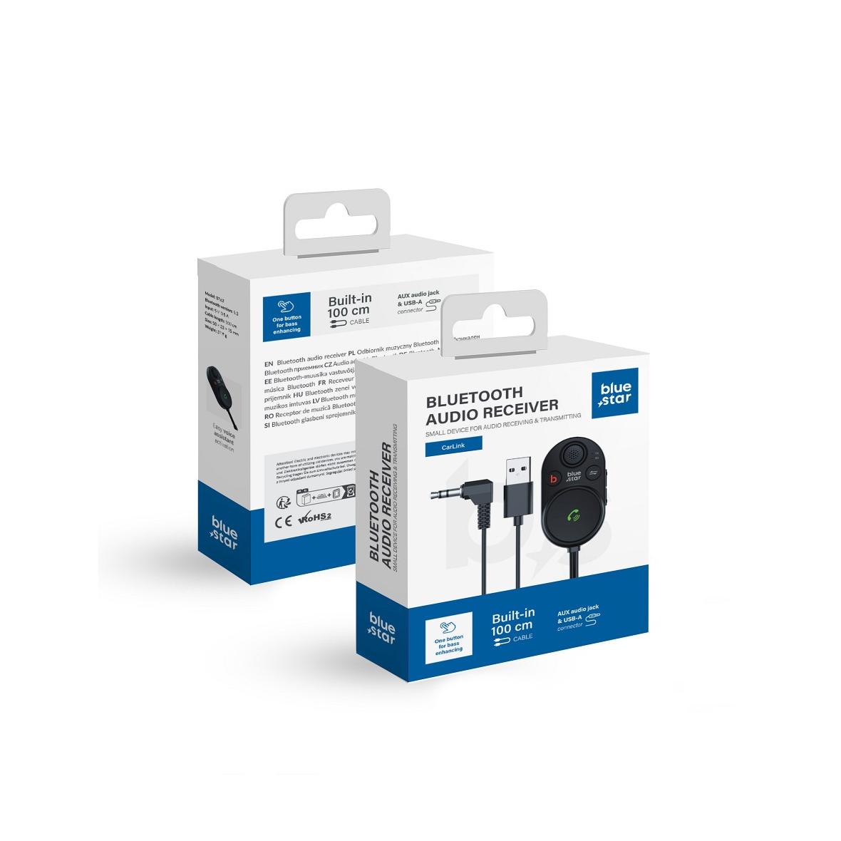Transmiter samochodowy bluetooth Blue Star 2w1 CarLink BT62 czarny