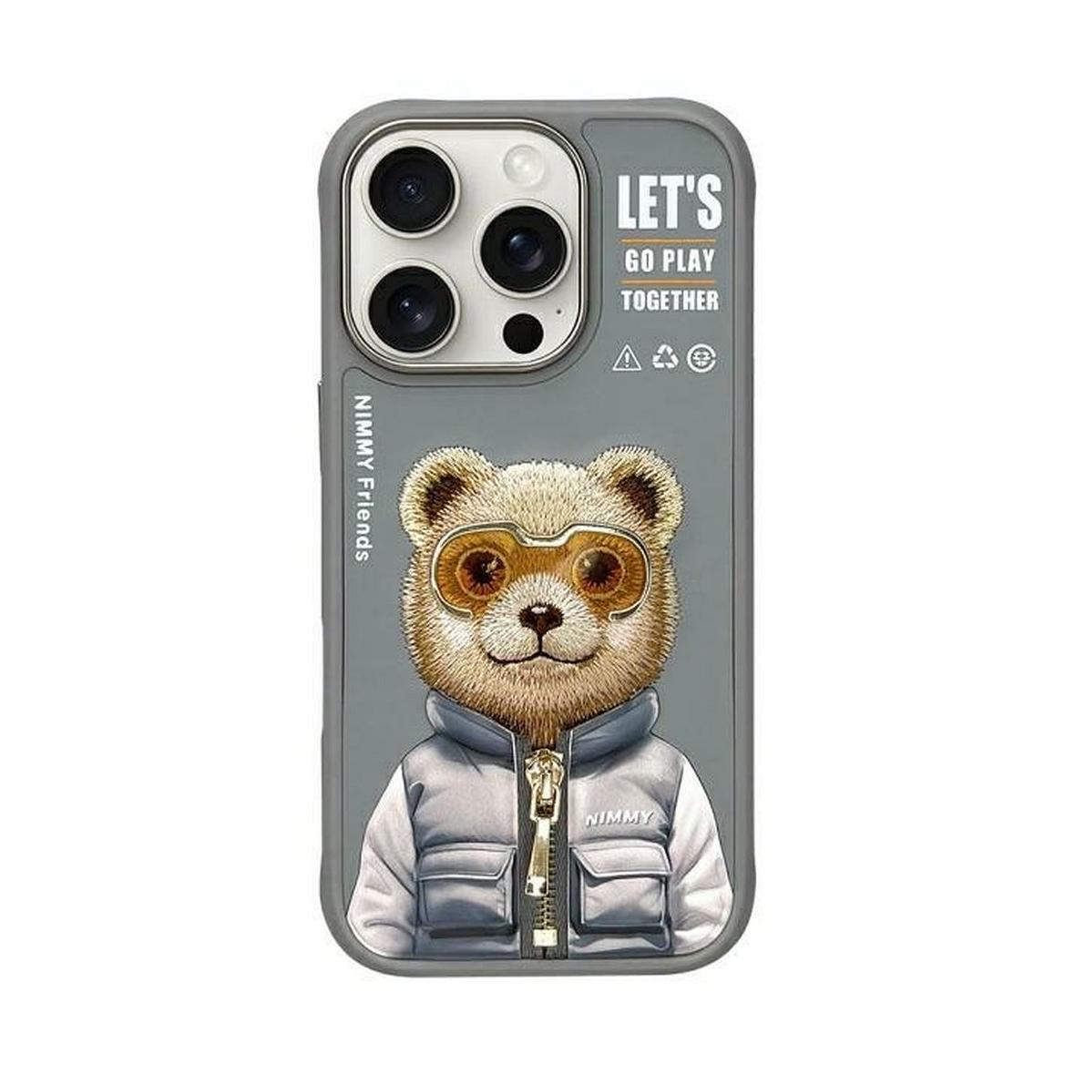 NIMMY futerał COOL&CUTE 2.0 Bear do IPHONE 16 Pro szary