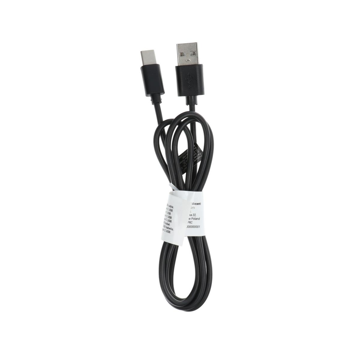 Kabel USB A do Typ C 2.0 C366 (długa koncówka 8mm) 1 m czarny