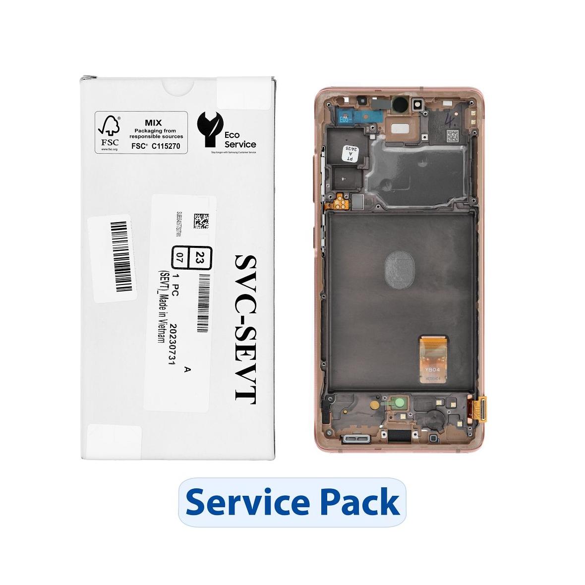 ServicePack Wyświetlacz LCD SAMSUNG S20 FE 4G/5G G780F/G781F GH82-24219F Orange