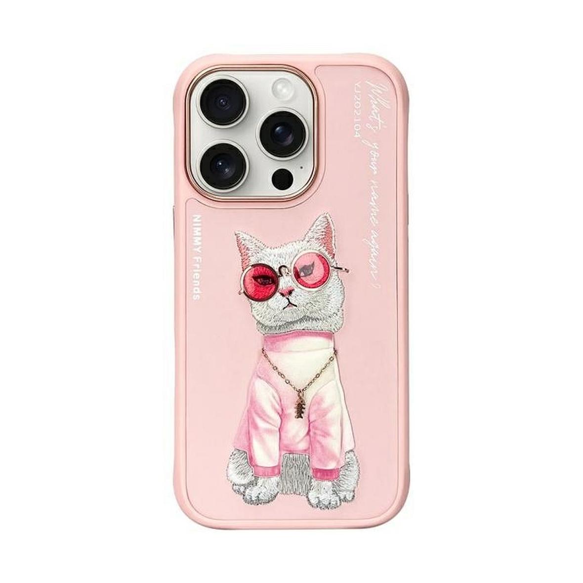 NIMMY futerał GLASSES COOL CAT do IPHONE 16 Pro Max różowy
